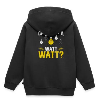 Puis-je obtenir un électricien Watt Watt - Sweat Premium à capuche enfant bio - noir - Dos - AI Model Kid Male (0cm)