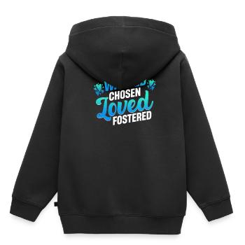 Gesucht Auserwählt Geliebt Adoptiert Pflegekind - Kinder Premium Organic Hoodie - Schwarz - Hinten - AI Model Kid Male (0cm)
