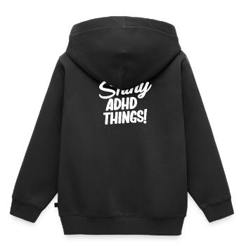 Glänzende Adhs-dinge! Lustiges Adhs Hyperfokus - Kinder Premium Organic Hoodie - Schwarz - Hinten - AI Model Kid Male (0cm)