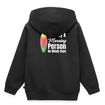 Ich Bin Nur Ein Morgenmensch An Windigen Tagen - Kinder Premium Organic Hoodie - Schwarz - Hinten - AI Model Kid Male (0cm)