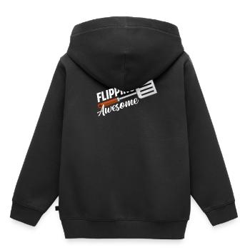 Flipping Awesome Spatel Wortspiele Utensil Köche - Kinder Premium Organic Hoodie - Schwarz - Hinten - AI Model Kid Male (0cm)