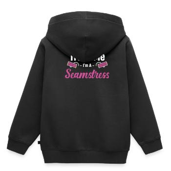 Vertrau Mir, Ich Bin Eine Näherin, Quilterin, - Kinder Premium Organic Hoodie - Schwarz - Hinten - AI Model Kid Male (0cm)