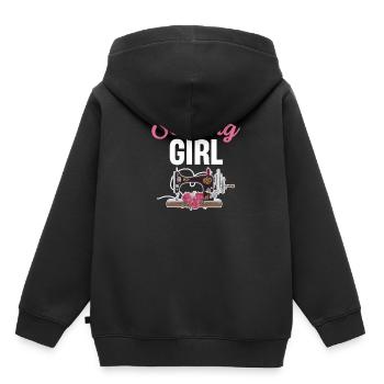 Nähen Mädchen Lustige Näherin Quilter Schneiderei - Kinder Premium Organic Hoodie - Schwarz - Hinten - AI Model Kid Male (0cm)