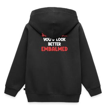 Im Ernst, Du Würdest Besser Aussehen Als - Kinder Premium Organic Hoodie - Schwarz - Hinten - AI Model Kid Male (0cm)