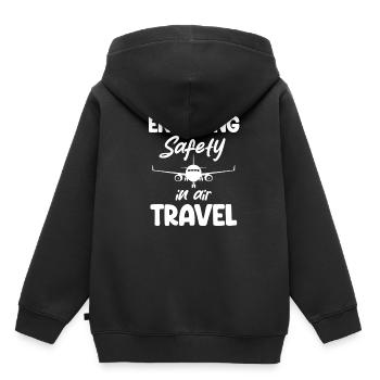 Assurer la sécurité du trafic aérien - Sweat Premium à capuche enfant bio - noir - Dos - AI Model Kid Male (0cm)