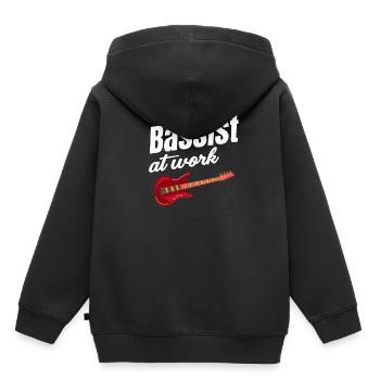 Bassist Bei Der Arbeit Lustiger Gitarrist - Kinder Premium Organic Hoodie - Schwarz - Hinten - AI Model Kid Male (0cm)