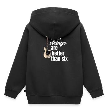 Vier Saiten Sind Besser Als 6 Bassisten Gitarrist - Kinder Premium Organic Hoodie - Schwarz - Hinten - AI Model Kid Male (0cm)