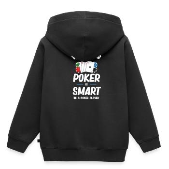 Playing Poker Is Smart Be a Poker Player - Kids Premium Organic Hoodie - black - Back - AI Model Kid Male (0cm)