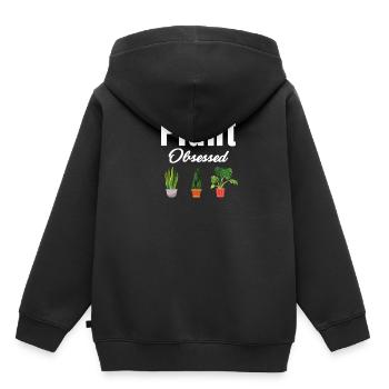 Plant Obsessed Lover Horticulture Gardener - Kids Premium Organic Hoodie - black - Back - AI Model Kid Male (0cm)