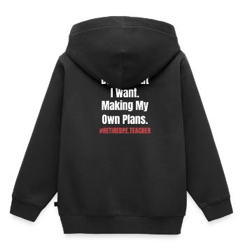 happiness is a retired physical education teacher and - Kids Premium Organic Hoodie - black - Back - AI Model Kid Male (0cm)