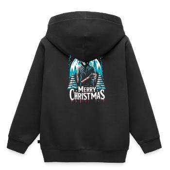 Joyeux Noël Festif Slasher Candy Cane Menace - Sweat Premium à capuche enfant bio - noir - Dos - AI Model Kid Male (0cm)