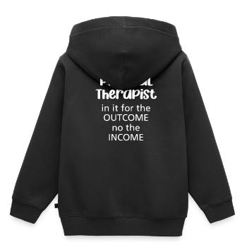 In it for the result, not for the income - Kids Premium Organic Hoodie - black - Back - AI Model Kid Male (0cm)