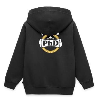 Ich Habe Einen Doktortitel Stolzer Doktortitel - Kinder Premium Organic Hoodie - Schwarz - Hinten - AI Model Kid Male (0cm)