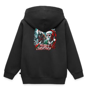 Joyeux Noël Festif Slasher Candy Cane Menace - Sweat Premium à capuche enfant bio - noir - Dos - AI Model Kid Male (0cm)