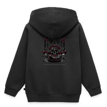 Fête gothique macabre Hiver gothique - Sweat Premium à capuche enfant bio - noir - Dos - AI Model Kid Male (0cm)
