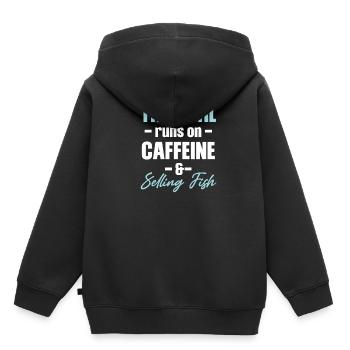 Cette fille consomme de la caféine et vend - Sweat Premium à capuche enfant bio - noir - Dos - AI Model Kid Male (0cm)