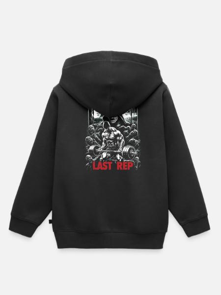 Last Rep 80s Slasher Bodybuilding - Kinder Premium Organic Hoodie - Schwarz