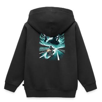 Highway Horror: Ghostly Rider & Slasher - Kids Premium Organic Hoodie - black - Back - AI Model Kid Male (0cm)