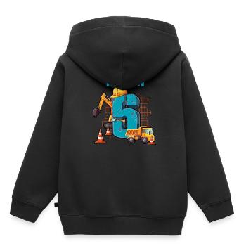 Baumaschinen 5 Geburtstag - Kinder Premium Organic Hoodie - Schwarz - Hinten - AI Model Kid Male (0cm)