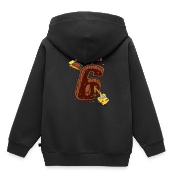 Baumaschinen 6 Geburtstag - Kinder Premium Organic Hoodie - Schwarz - Hinten - AI Model Kid Male (0cm)
