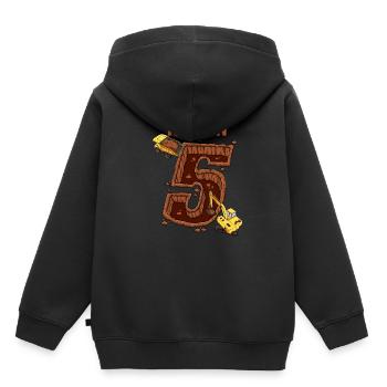 Baumaschinen 5 Geburtstag - Kinder Premium Organic Hoodie - Schwarz - Hinten - AI Model Kid Male (0cm)