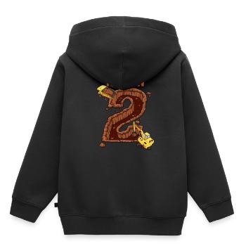 Baumaschinen 2 Geburtstag - Kinder Premium Organic Hoodie - Schwarz - Hinten - AI Model Kid Male (0cm)