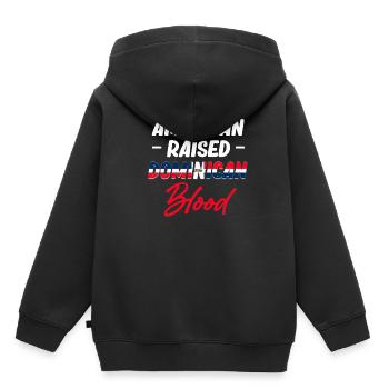 American Raised Dominican Blood - Kids Premium Organic Hoodie - black - Back - AI Model Kid Male (0cm)