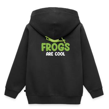Les grenouilles sont des amateurs de grenouilles cool, - Sweat Premium à capuche enfant bio - noir - Dos - AI Model Kid Male (0cm)