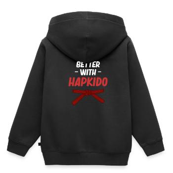 Das Leben Ist Besser Mit Hapkido Boxen Jiujitsu - Kinder Premium Organic Hoodie - Schwarz - Hinten - AI Model Kid Male (0cm)
