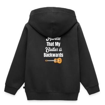 Ja, Ich Bin Mir Bewusst, Dass Meine Gitarre - Kinder Premium Organic Hoodie - Schwarz - Hinten - AI Model Kid Male (0cm)