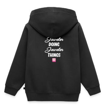 Je suis bijoutier et je fais des bijoux, - Sweat Premium à capuche enfant bio - noir - Dos - AI Model Kid Male (0cm)
