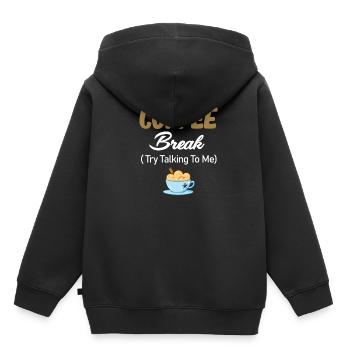 Kaffeepause Versuchen Sie, In 10 Minuten Espresso - Kinder Premium Organic Hoodie - Schwarz - Hinten - AI Model Kid Male (0cm)