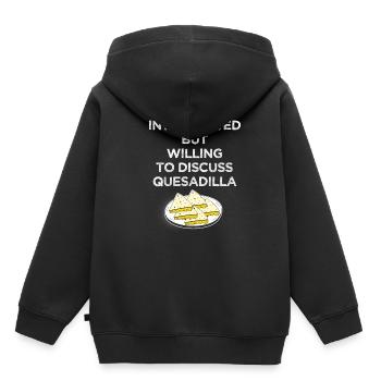 Introverti, mais prêt à parler de - Sweat Premium à capuche enfant bio - noir - Dos - AI Model Kid Male (0cm)