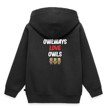 Hibou Owlways Love Hiboux Halloween Costume Oiseaux - Sweat Premium à capuche enfant bio - noir - Dos - AI Model Kid Male (0cm)