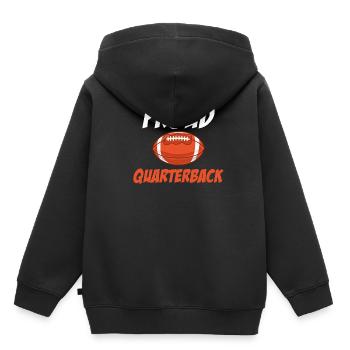 Stolzer Quarterback Lustiger Fußball Kickoff - Kinder Premium Organic Hoodie - Schwarz - Hinten - AI Model Kid Male (0cm)