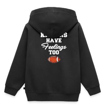 Kicker Haben Auch Gefühle - Kinder Premium Organic Hoodie - Schwarz - Hinten - AI Model Kid Male (0cm)