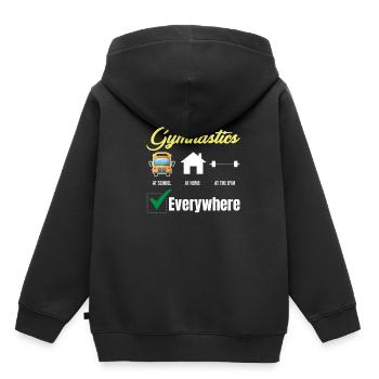 Ich Mache Überall Gymnastik Lustiger - Kinder Premium Organic Hoodie - Schwarz - Hinten - AI Model Kid Male (0cm)