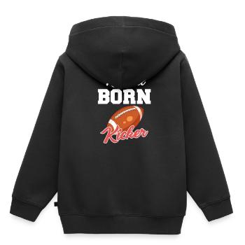 Quarterback de football kicker né naturel - Sweat Premium à capuche enfant bio - noir - Dos - AI Model Kid Male (0cm)