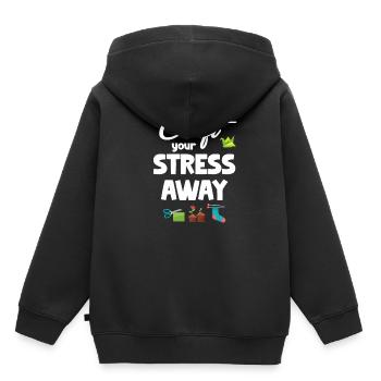 Stellen Sie Ihre Stressfreie Keramik Her - Kinder Premium Organic Hoodie - Schwarz - Hinten - AI Model Kid Male (0cm)