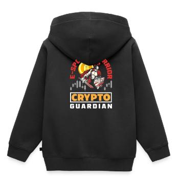 Crypto-monnaie Récompenses Gaming Blockchain Gamer - Sweat Premium à capuche enfant bio - noir - Dos - AI Model Kid Male (0cm)