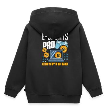 Crypto-monnaie Récompenses Gaming Blockchain Gamer - Sweat Premium à capuche enfant bio - noir - Dos - AI Model Kid Male (0cm)