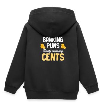 Meine Bank-wortspiele Machen Selten Einen Cent - Kinder Premium Organic Hoodie - Schwarz - Hinten - AI Model Kid Male (0cm)