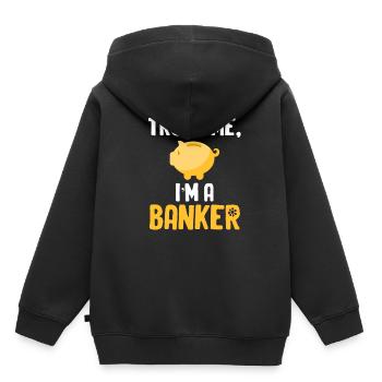 Vertrauen Sie Mir, Ich Bin Ein Banker, Ein - Kinder Premium Organic Hoodie - Schwarz - Hinten - AI Model Kid Male (0cm)