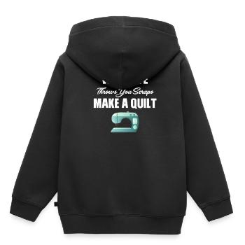 Wenn Das Leben Dir Fetzen Zuwirft, Mach Einen - Kinder Premium Organic Hoodie - Schwarz - Hinten - AI Model Kid Male (0cm)
