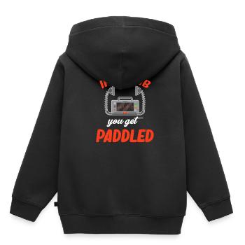 Si vous trichez, vous serez pagayé. - Sweat Premium à capuche enfant bio - noir - Dos - AI Model Kid Male (0cm)