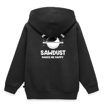 Mit Sägemehl Zu Spielen Macht Mich Glücklich - Kinder Premium Organic Hoodie - Schwarz - Hinten - AI Model Kid Male (0cm)