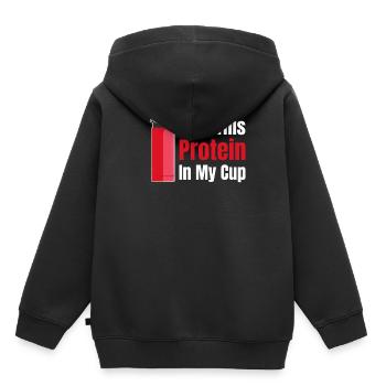 J'ai cette protéine dans ma tasse - Sweat Premium à capuche enfant bio - noir - Dos - AI Model Kid Male (0cm)