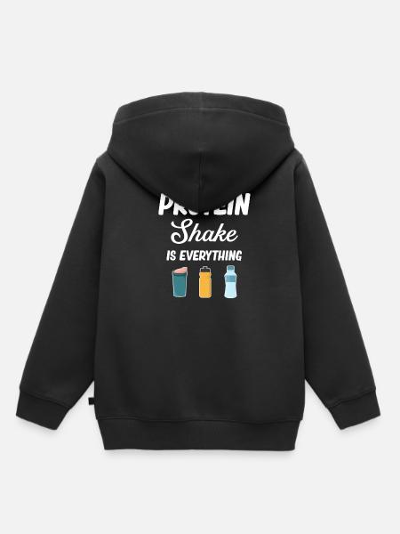 Protein-shake Ist Alles, Cardio-training, - Kinder Premium Organic Hoodie - Schwarz