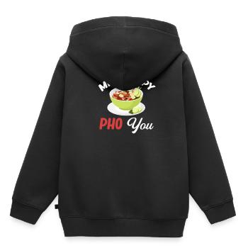 Miso Happy Pho You Cuisine chinoise asiatique - Sweat Premium à capuche enfant bio - noir - Dos - AI Model Kid Male (0cm)