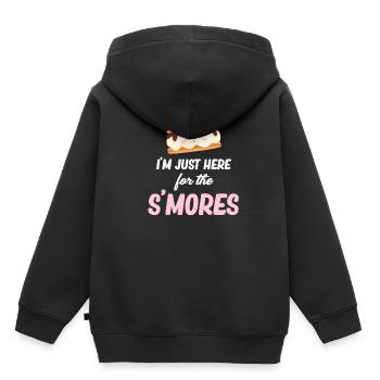 Ich Bin Einfach Hier Für Die S'mores Glamping - Kinder Premium Organic Hoodie - Schwarz - Hinten - AI Model Kid Male (0cm)